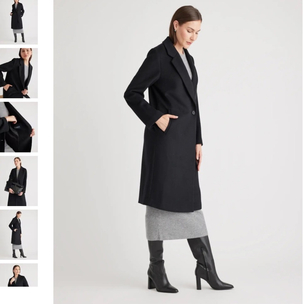 Quince Italian Wool Classic Single-Breasted Coat, NWT, Various sizes
